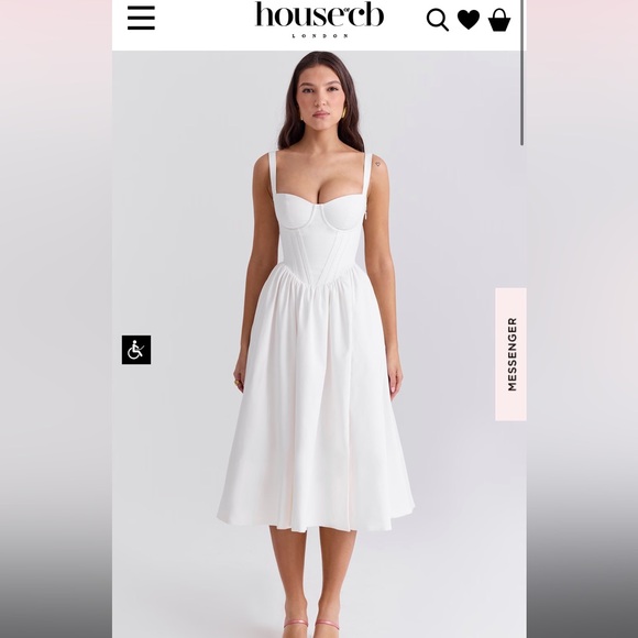 House of CB 👗 White Kelly Dress - Small PLUS Cup - Picture 3 of 11